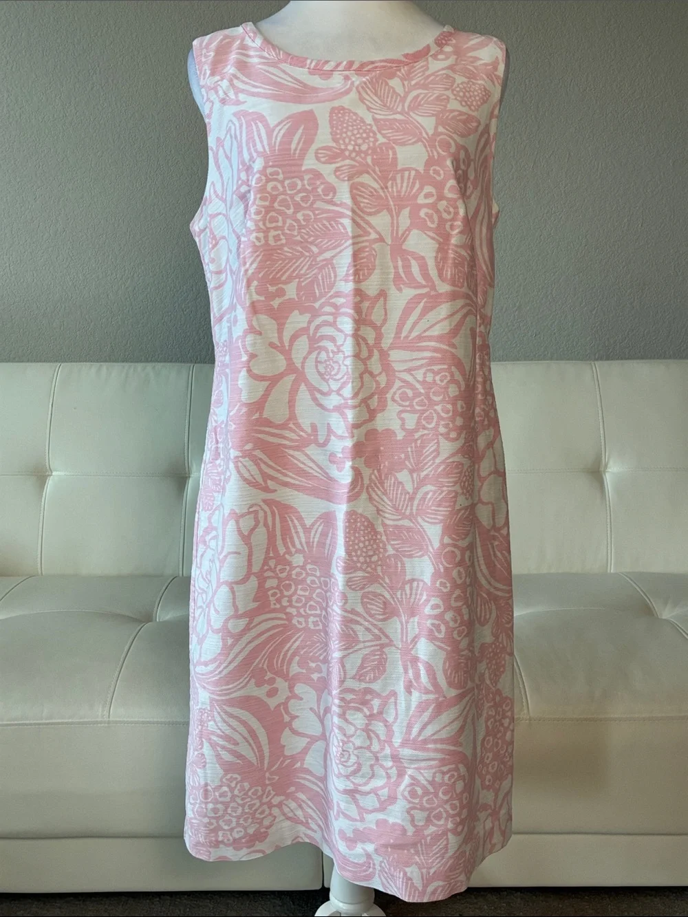 Talbots Pink and White Floral Sleeveless Midi Dress - Picture 1 of 10